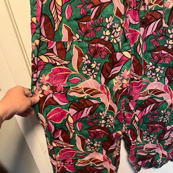 Cynthia Rowley 100% Linen Floral Pants – Green/Pink/Brown – Women’s XL - Picture 3 of 7